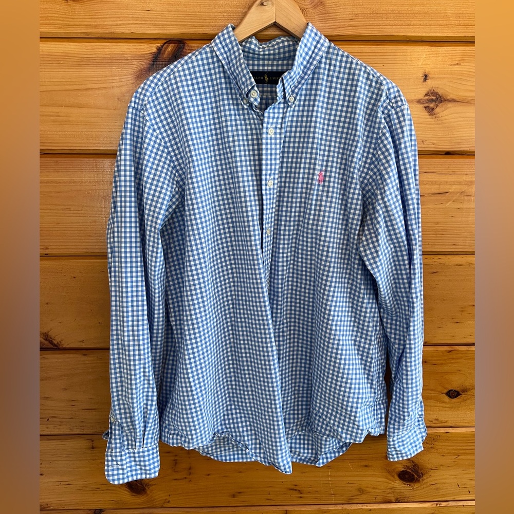 Polo Ralph Lauren Long Sleeve Long Sleeve Checkered Preppy Men’s Shirt XL Logo - Picture 2 of 3